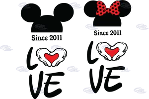 Mickey Minnie Love Since2011 PNG Image