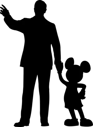 Mickey_ Mouse_and_ Partner_ Silhouette PNG Image