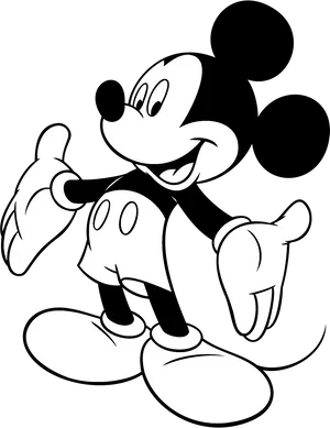 Mickey_ Mouse_ Classic_ Pose_ Vector PNG Image