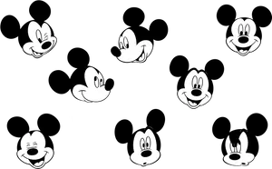 Mickey_ Mouse_ Expressions_ Collage.png PNG Image