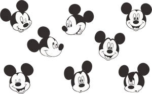 Mickey_ Mouse_ Expressions_ Pattern PNG Image