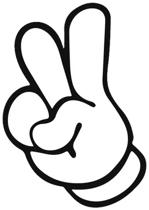 Mickey Mouse Hand Peace Sign PNG Image