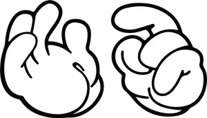 Mickey Mouse Hands Gesture PNG Image