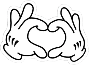 Mickey Mouse Hands Heart Gesture PNG Image