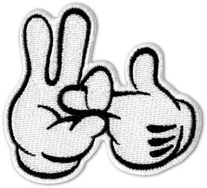 Mickey Mouse Hands Peace Thumbs Up Patch PNG Image