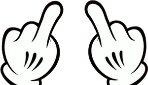 Mickey Mouse Hands Pointing Up PNG Image