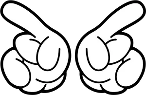 Mickey Mouse Hands Pointing Vector PNG Image