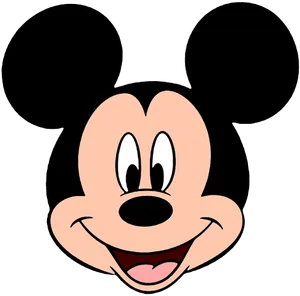 Mickey Mouse Iconic Face Graphic PNG Image