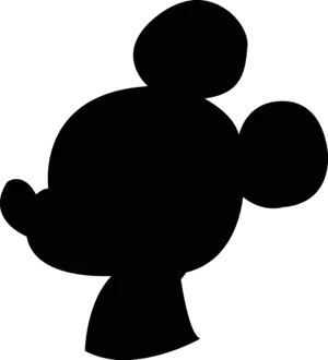 Mickey Mouse Silhouette Black Background.png PNG Image