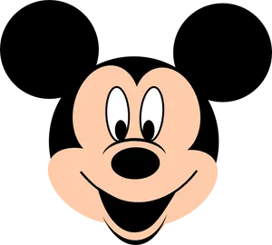 Mickey_ Mouse_ Smiling_ Face_ Vector PNG Image