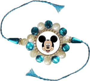 Mickey Mouse Themed Rakhi Design PNG Image