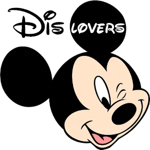 Mickey Mouse Winking Graphic PNG Image