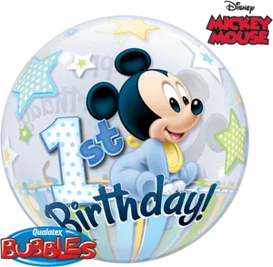 Mickey Mouse1st Birthday Balloon PNG Image