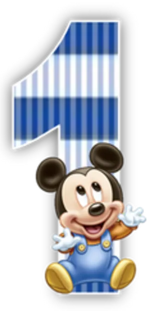 Mickey Number One Celebration PNG Image