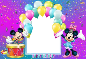 Mickeyand Minnie Birthday Celebration PNG Image