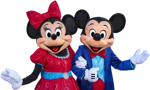 Mickeyand Minnie Mouse Posing PNG Image