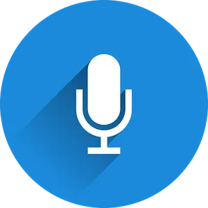 Microphone Icon Flat Design PNG Image