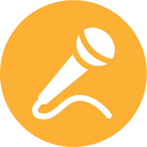 Microphone Icon Orange Background PNG