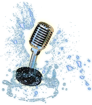 Microphone Splash Art PNG Image