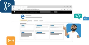 Microsoft Edge Git Hub Presentation PNG Image