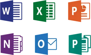 Microsoft Office Application Icons PNG Image