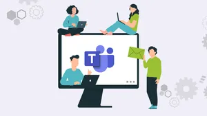 Microsoft Teams Collaboration Illustration PNG Image