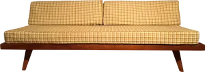 Mid Century Modern Yellow Sofa PNG Image