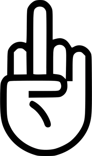 Middle Finger Outline Graphic PNG Image