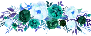 Midnight Floral Arrangement Watercolor PNG Image