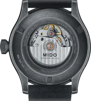 Mido Watch Movement Exposure PNG Image