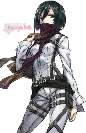 Mikasa Ackerman Scout Regiment Uniform PNG Image