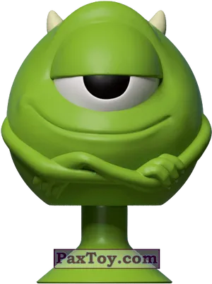 Mike Wazowski Figure Smiling PNG Image