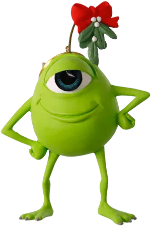 Mike Wazowski Holiday Ornament PNG Image