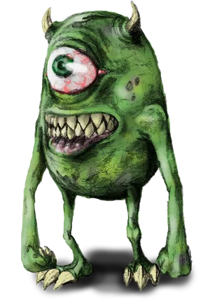 Mike Wazowski Monstrous Sketch PNG Image