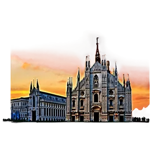 Milan Cathedral Sunset Png Ugg PNG Image