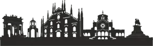 Milan Silhouette Landmarks PNG Image