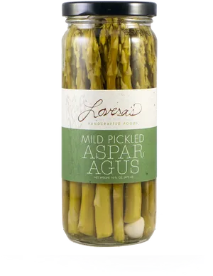 Mild Pickled Asparagus Jar PNG Image