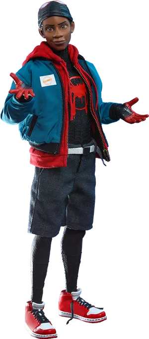 Miles Morales Spiderman Figure PNG Image