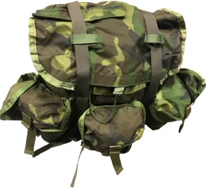 Military Camouflage Backpack PNG Image