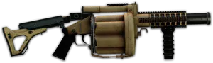 Military Grenade Launcher Profile PNG Image