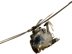 Military Helicopter Night Flight PNG Image