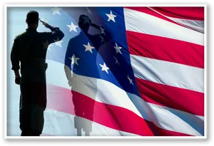 Military Salute American Flag PNG Image