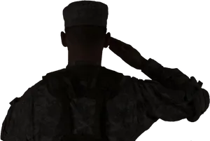 Military Salute Silhouette PNG Image