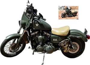 Military Style Motorcycle H D PNG Image