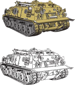 Military Tank Illustration Comparison PNG Image