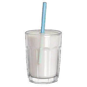 Milk Glass With Straw Png 06262024 PNG Image