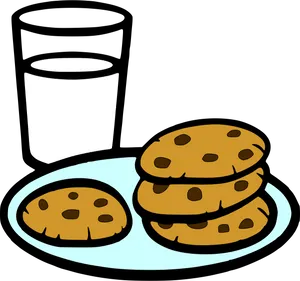 Milkand Cookies Cartoon PNG Image