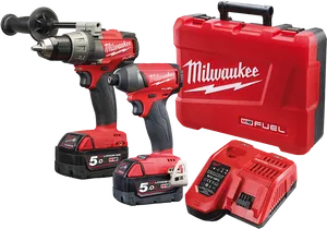 Milwaukee Cordless Drilland Battery Kit PNG Image