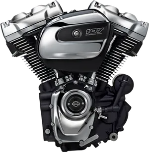 Milwaukee Eight107 Motorcycle Engine PNG Image