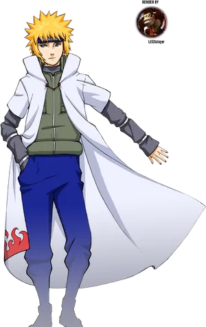 Minato Namikaze Fourth Hokage Illustration PNG Image